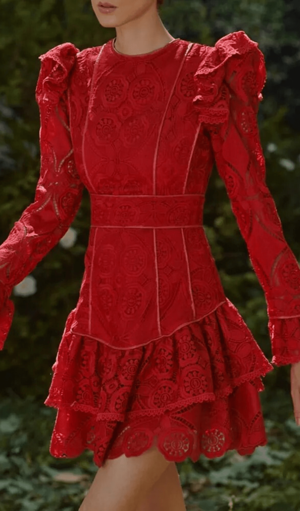 Ruffled Tiered Mini Dress In Red Color Sis Label Latest Party Wear 2023