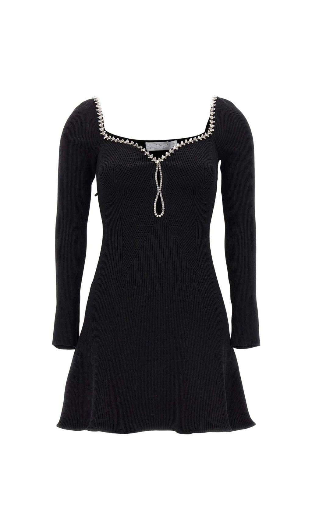 Knit Diamante Mini Dress In Black Sis Label Latest Party Wear Garden Party Dress 3035