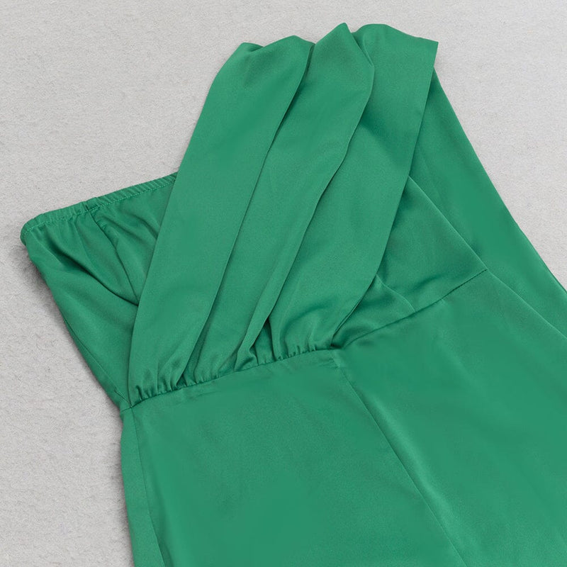 SATIN STRAP JUMPSUIT IN GREEN