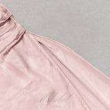 ROBE PORTEFEUILLE À BRETELLES SPAGHETTI DUSTY ROSE AVEC FENTE 