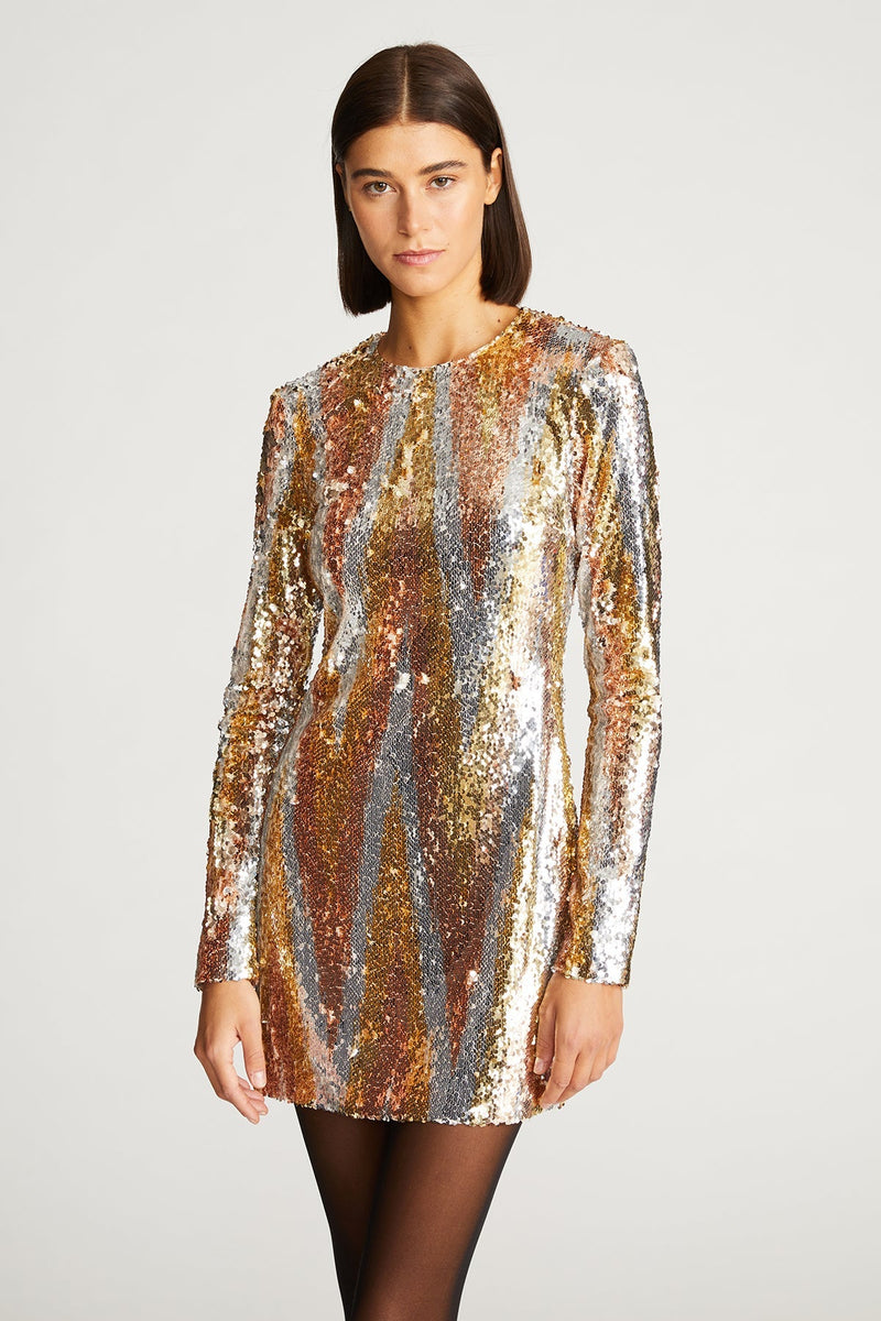 Chevron sequin mini dress