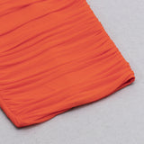 MIDIKLEID AUS MESH MIT RÜSCHEN IN ORANGE