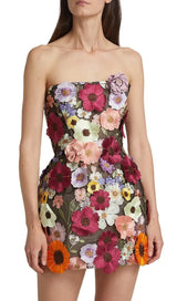 Floral Strapless mini Dress