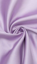 ONE SHOULDER SATIN MIDI DRESS IN LILAC