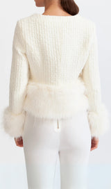 FAUX FUR COAT WITH WOOL BLEND