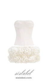 CLEGG WHITE CORSET FLOWER TWO-PIECE SET