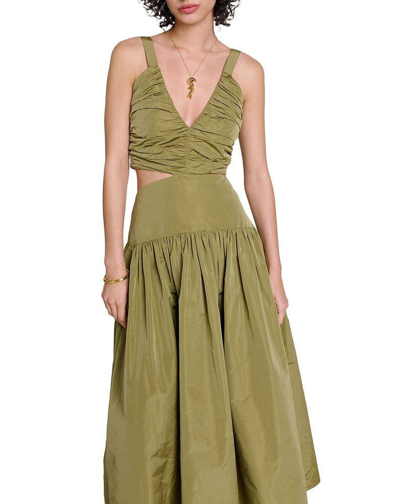 EDWINA RAFETTAS CUT OUT MAXI DRESS