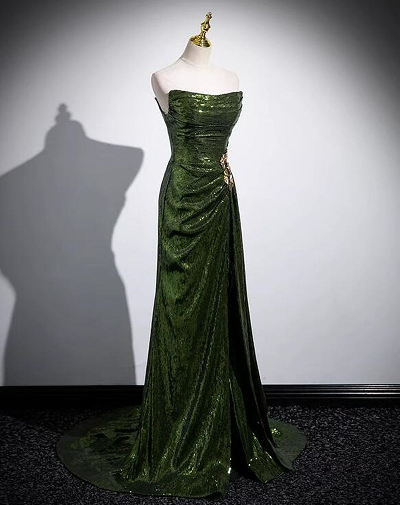 Green Sequins Long Mermaid Prom Dress