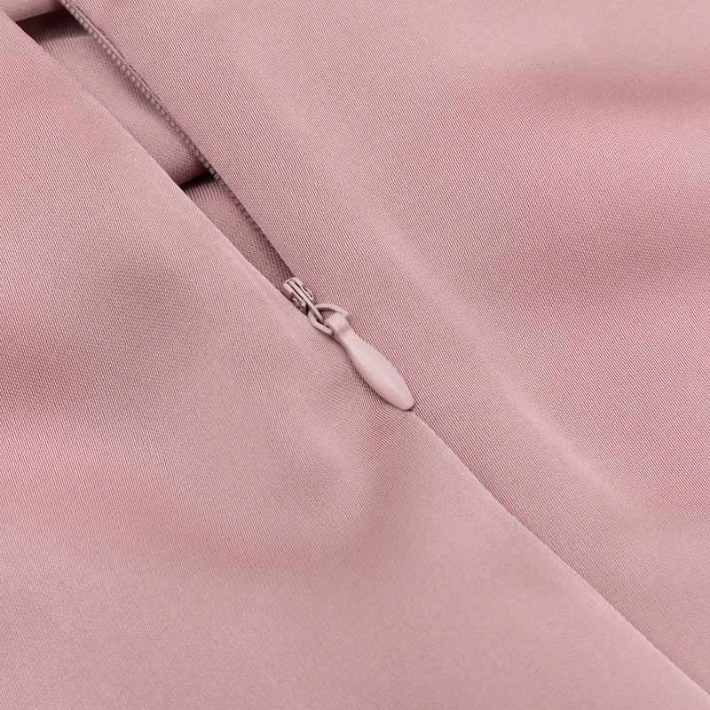 off-shoulder crystal detail satin maxi dress in pink