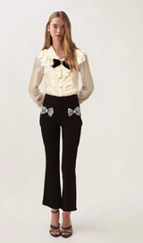 Gelsomina bow-embellished flared trousers