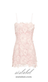 FREDA FLORAL LACE MINI DRESS IN PINK