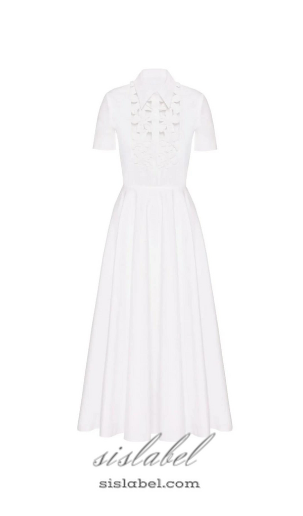 ETHEL FLORAL CUTOUT LONG SLEEVES MAXI DRESS IN WHITE