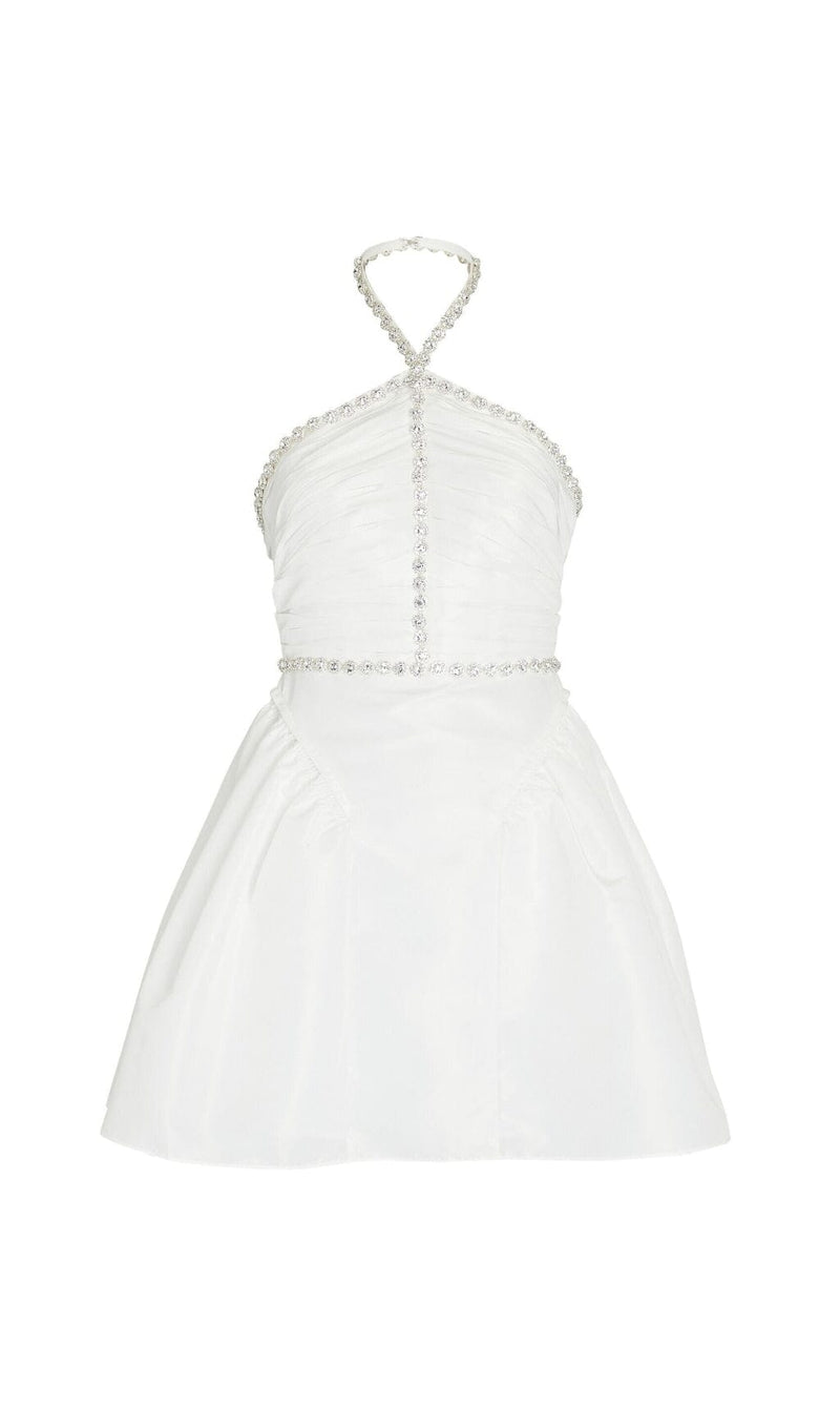 DIAMOND CHAIN DRESS IN WHITE