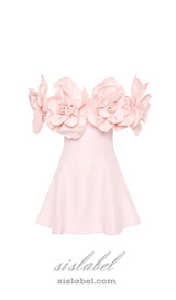 Etta flower strapless mini dress in pink