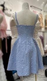 AMICE ROBE MINI PERLE BLEU