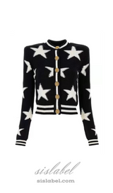 Star Jacquard black Cardigan