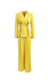 Yellow Double Breasted Pantsuit