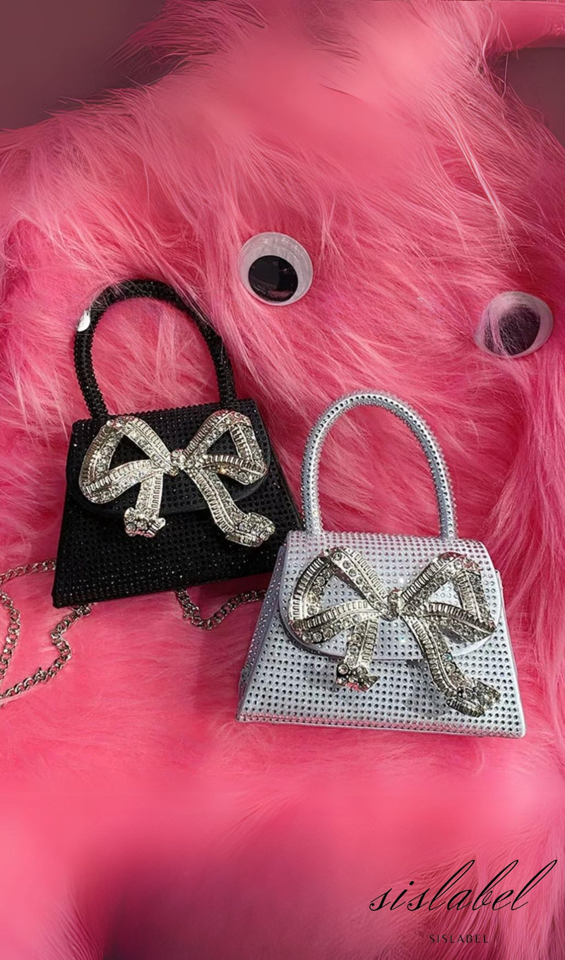 BOW EMBELLISHED MINI TOTE BAG