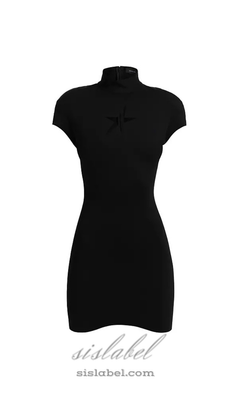 Star Cut-Out bodycon Mini dress in black