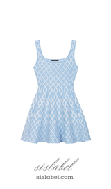 SUSIE BLUE JACQUARD KNIT MINI DRESS