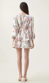 Enora floral-print tiered mini dress