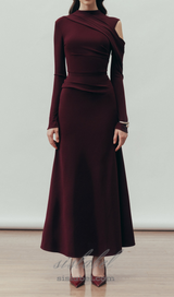 Eclipse Draped maxi Dress in Blackberry