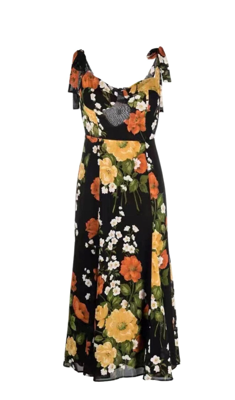 FLORAL-PRINT TIE STRAP DRESS IN LUISA