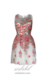 Embroidered Floral white Flare mini Dress