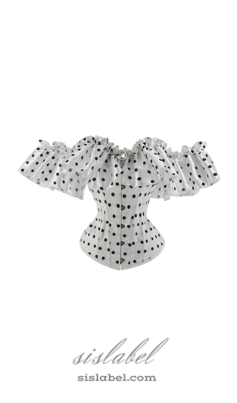 SUZANNE GRAY POLKA DOT OFF-SHOULDER CORSET