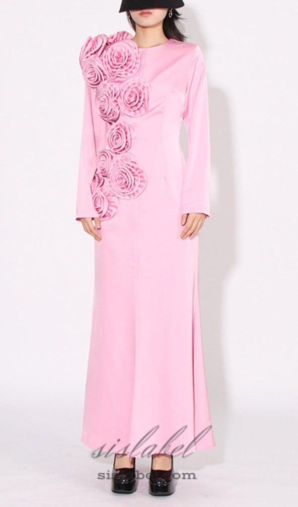 FLOWER MAXI DRESS IN PINK