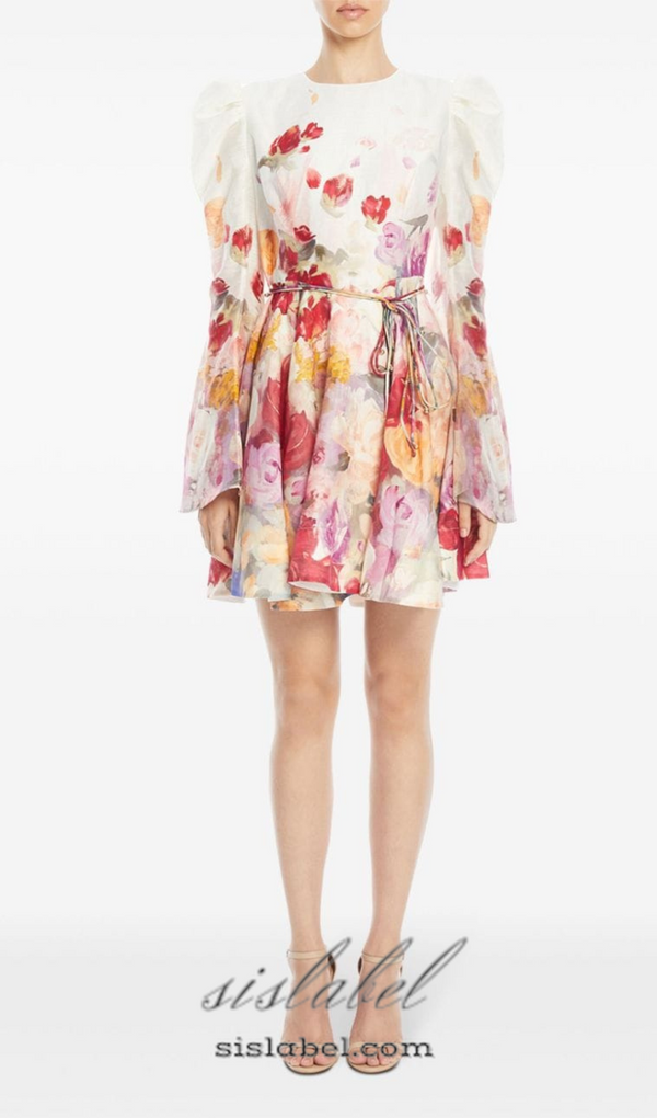 MADELINE MULTICOLOUR FLORAL-PRINT MINI DRESS