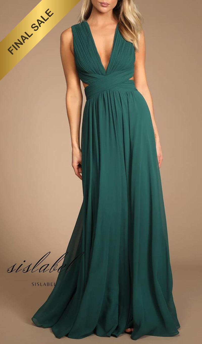 Emerald Green Cutout Maxi Dress