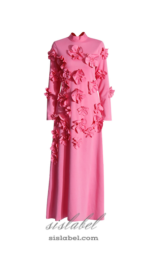 HARRIET FLORAL EMBELLISHED MAXI DRESS IN PINK