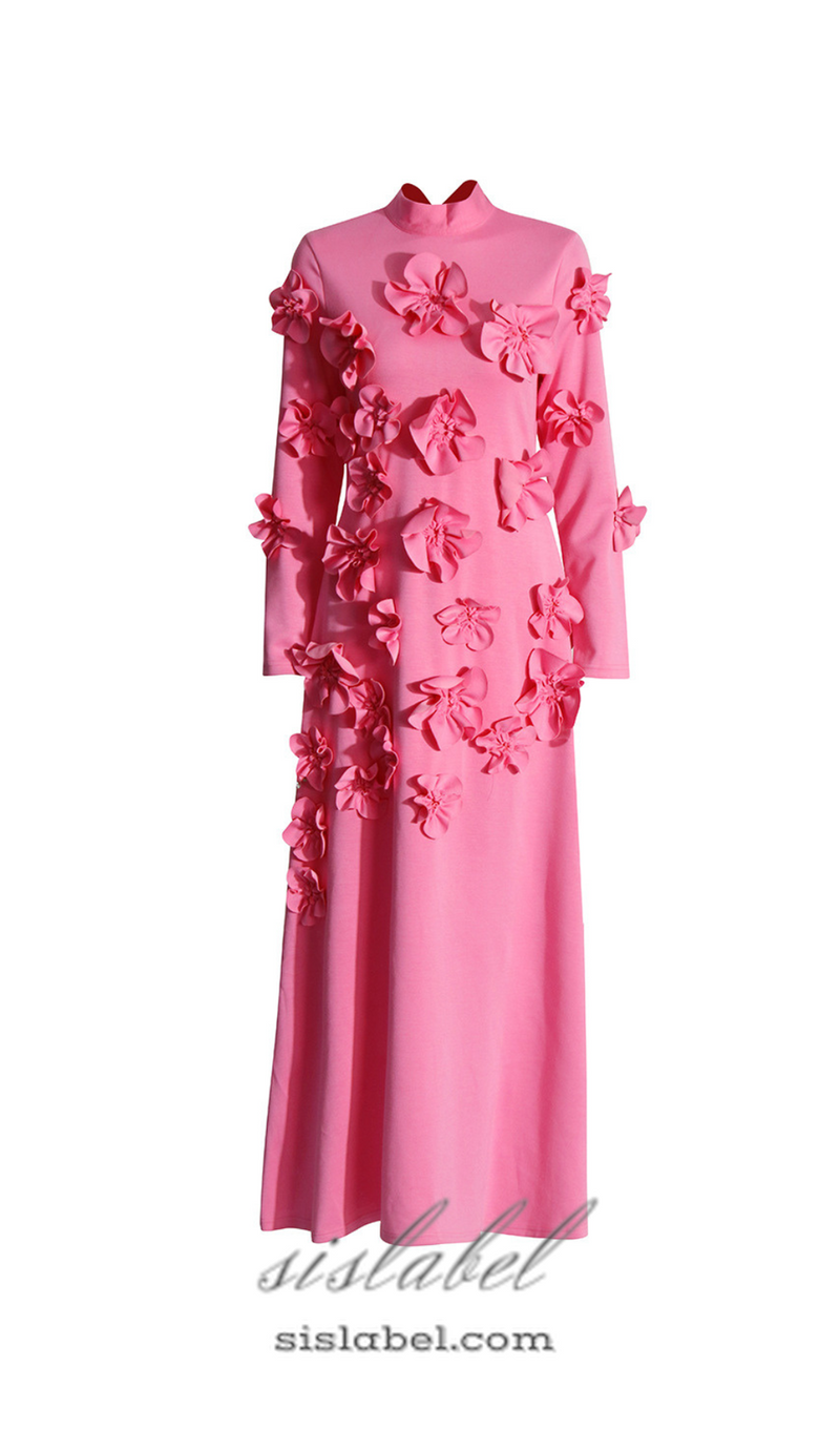 HARRIET FLORAL EMBELLISHED MAXI DRESS IN PINK