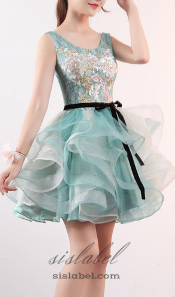 ANEKO FLOWER SEQUIN MINI DRESS