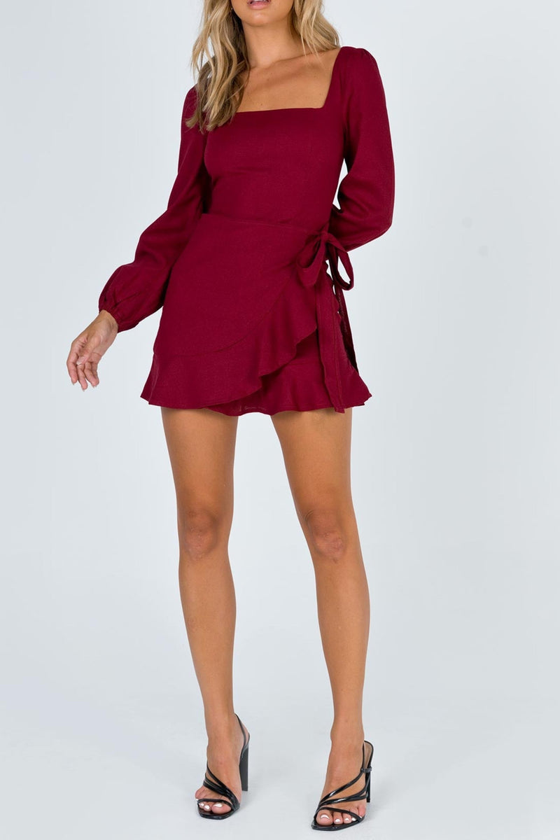 Long sleeve villa mini dress