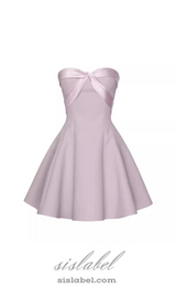 BOW STRAPLESS MINI DRESS IN PINK