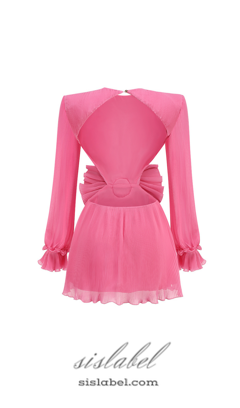 GEMMA CUT OUT FLOWER MINI DRESS IN PINK