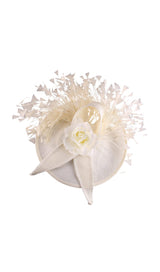 CREAM ELEGANT FEATHER FASCINATORS