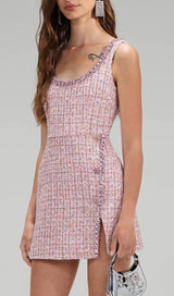 Aoife tweed crystal mini dress