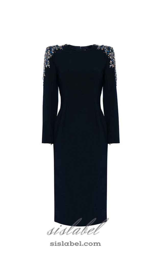 HARRIET MARTINI DROP CRYSTAL-EMBELLISHED MIDI DRESS