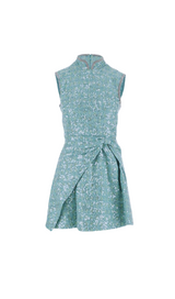 ROBE MINI ROBE FRONCÉE BOUCLE BLEUE