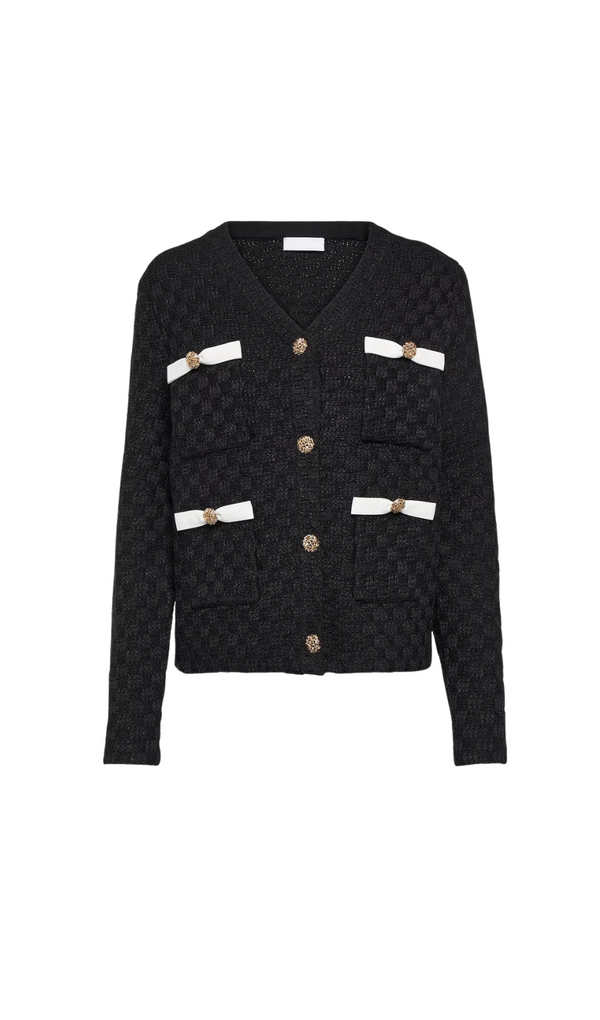 CARDIGAN TISSÉ NOIR 