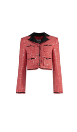 ROTE BOUCLE-JACKE 