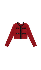 CARDIGAN EN MAILLE ROUGE 