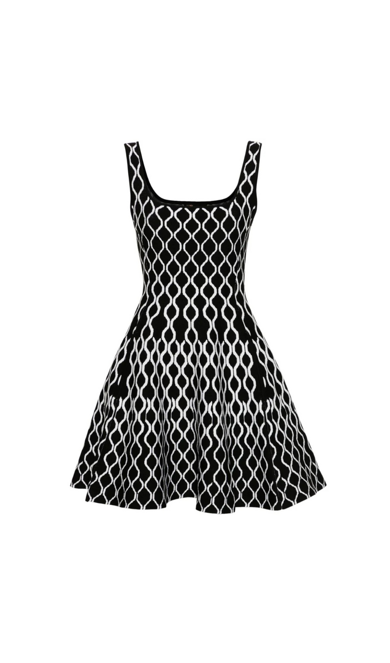 ROBE PATINISTE EN MAILLE GRAPHIQUE RUSSEL 