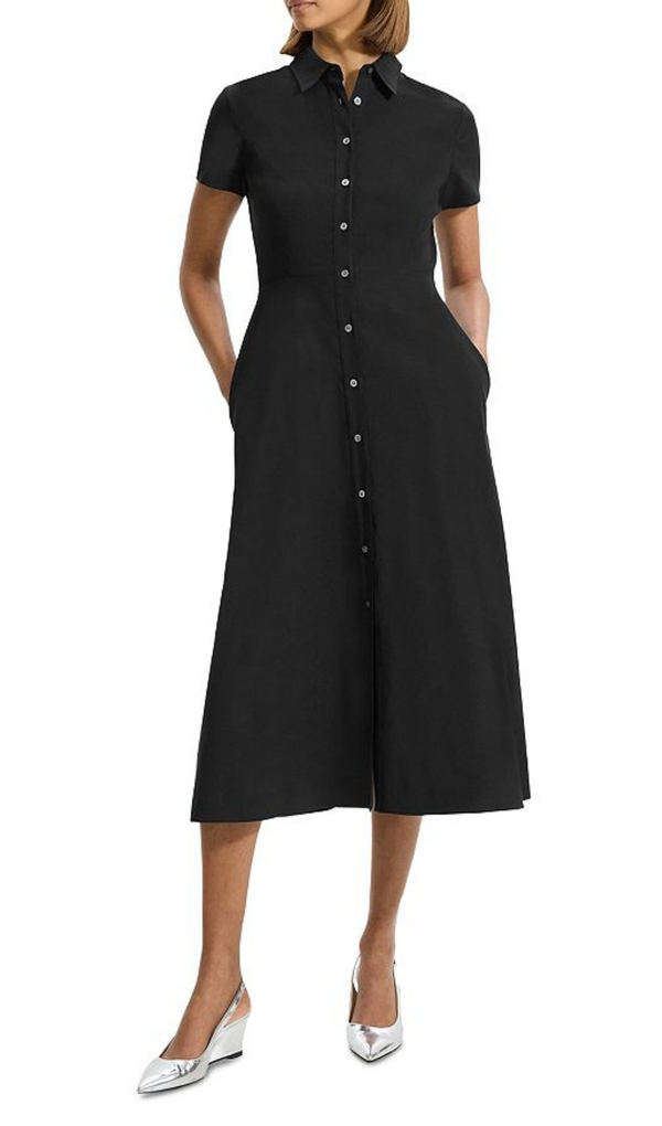 MIDI SHIRTDRESS IN BLACK