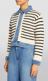 LAYERED LOOK STRIPED CARDIGAN