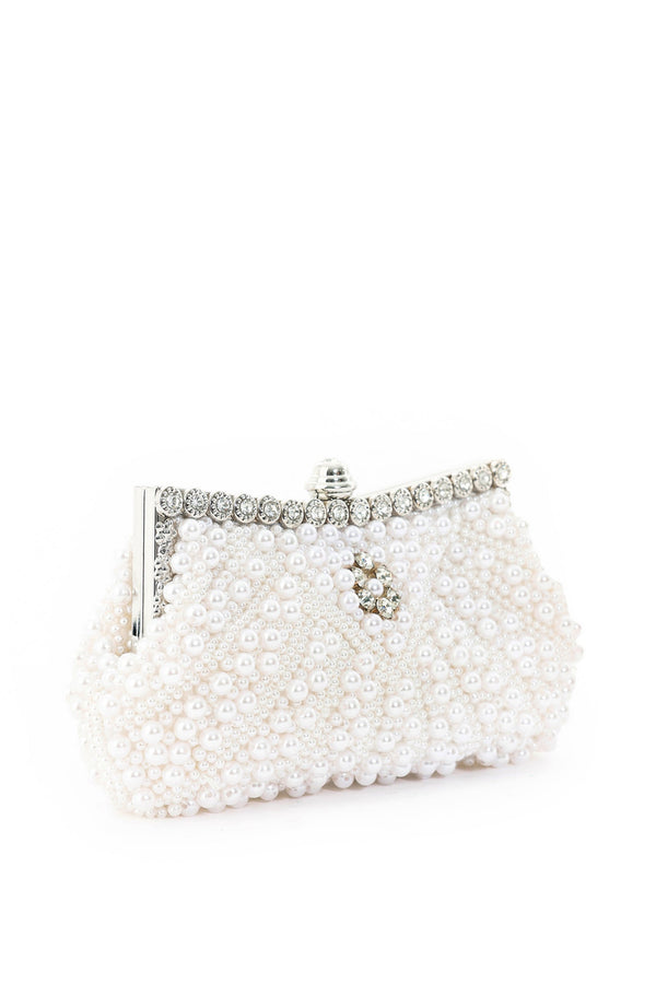 Hlasa Pearls Diamante Clutch