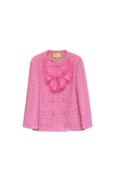 BLAZER AMPLE NŒUD TWEED ROSE